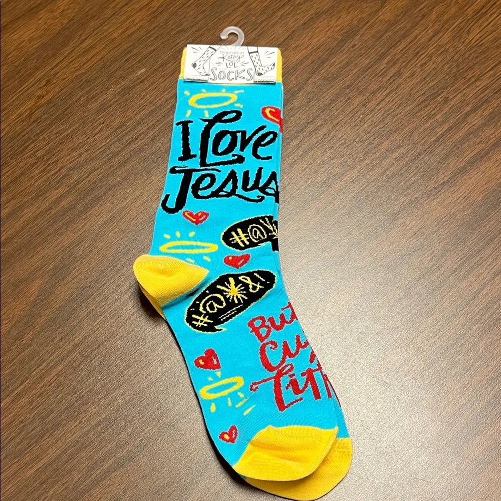 I Love Jesus But I‎ Cuss A Little Socks, new